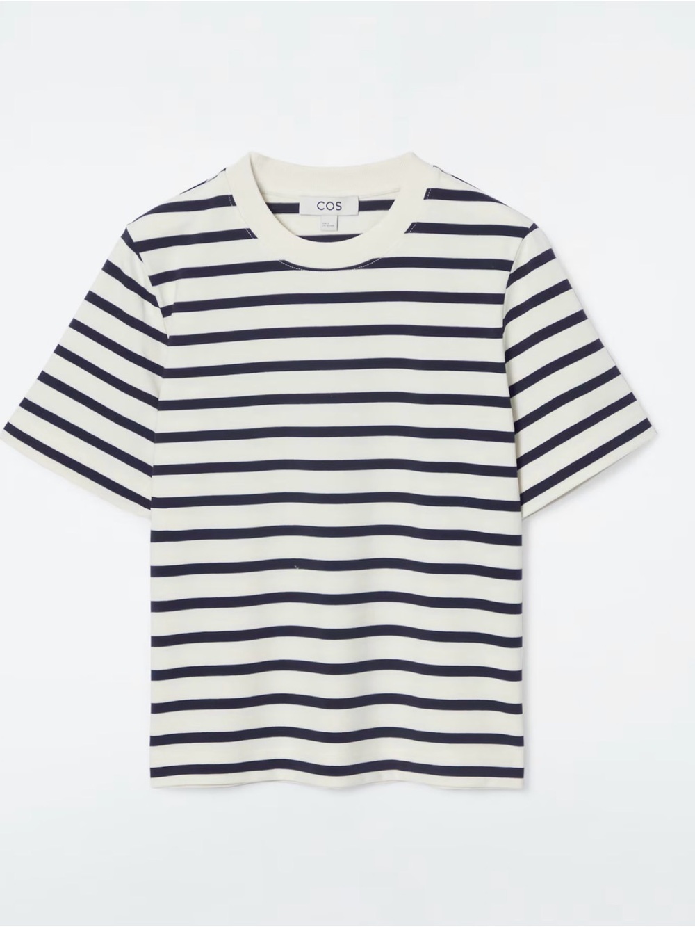 NWT COS Striped Tee Medium Navy White Quiet Luxury Minimalist